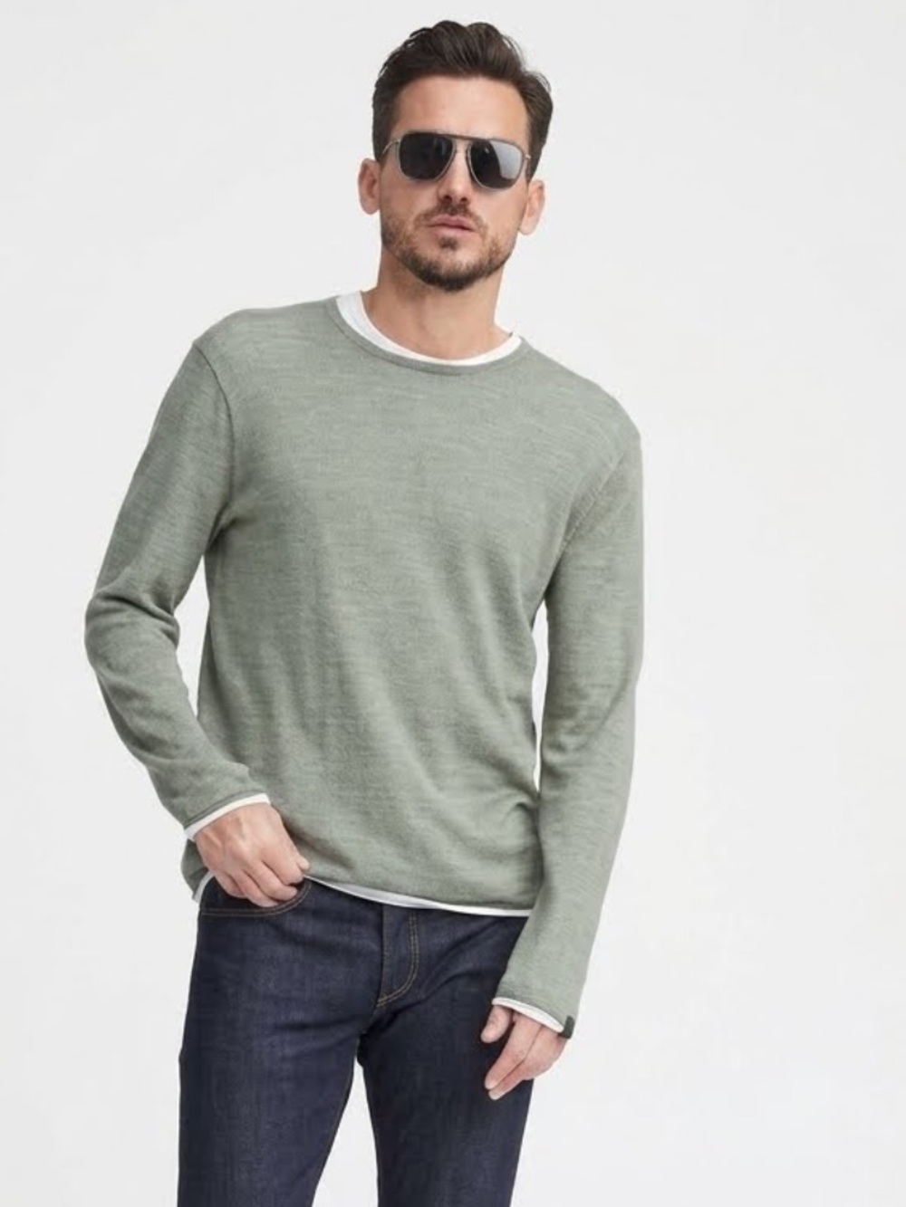 Rag & Bone Trent Cotton Linen Crewneck Pullover Sweater
